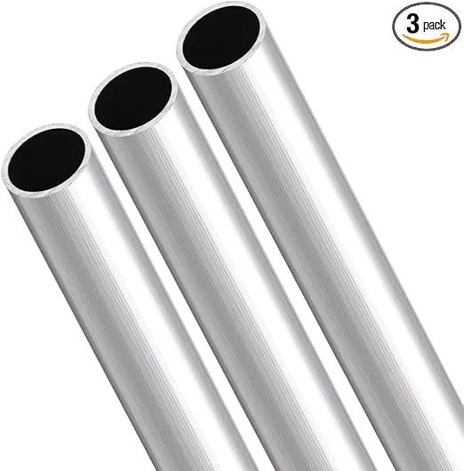 6063 Aluminum Round Tube, 300mm Length 20mm OD 17mm Inner Dia Seamless Aluminum Straight Tubing 3 Pcs