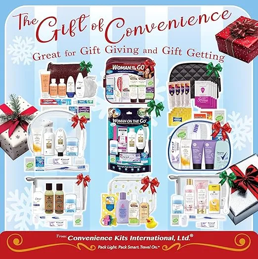 Women's 10-Piece Deluxe Travel Kit – Stocking Stuffer and Holiday Gift Set Featuring Pantene Products in Clear Toiletry Bag – Christmas Gifts for Women