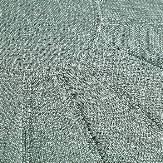 Madison Park Kelsey Round Floor Pillow Pouf Ottoman Large - Soft Fabric, Polystyrene Beads Fill Seafoam Ottoman Foot Stool - 1 Piece Mid-Century Modern Floral Design Oversized Beanbag