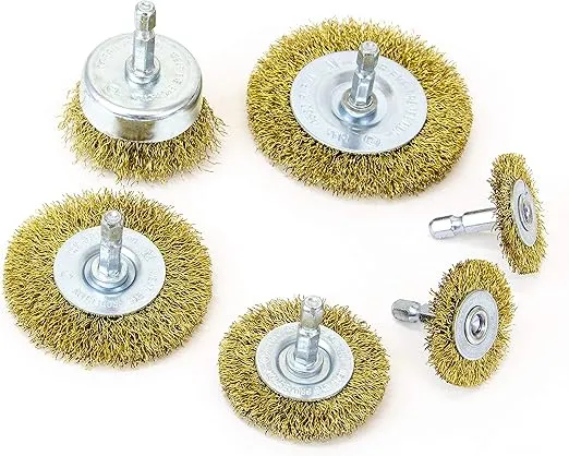 Mibro 971531 (6-Piece) 1 1/2-inch to 3-inch Wire Wheel Brush Set for Removing Rust, Scale, Paint, and Dirt