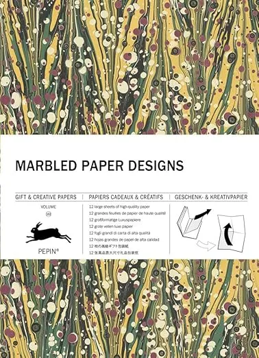 Marbled Paper Designs: Gift & Creative Paper Book Vol.102 (Multilingual Edition) (English, Spanish, French and German Edition)