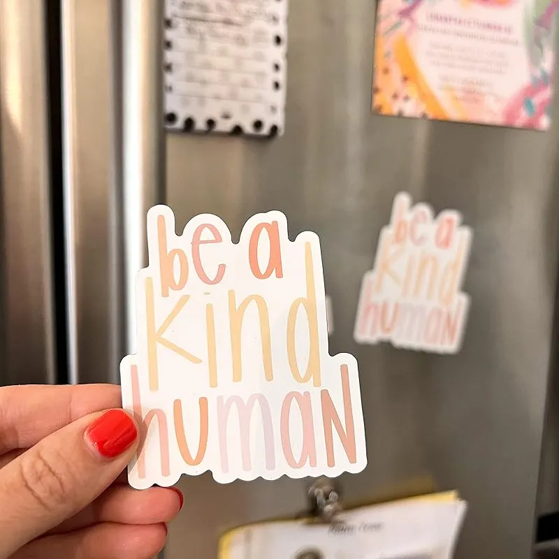 inspirational magnets | Be kind magnet | Cute magnets for a fridge, car, locker etc | Be a kind human refrigerator magnet | Inspirational quotes | Be nice.