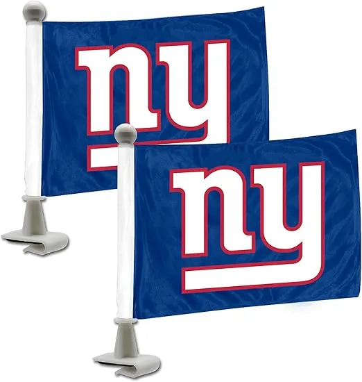 FANMATS NFL Unisex-Adult Ambassador Car Flags - 2 Pack Mini Auto Flags, 4in X 6in