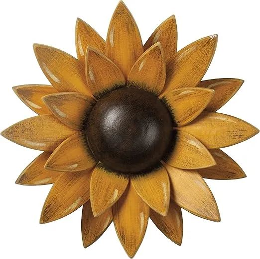 Primitives by Kathy Wood Wall Art Décor, 9" Diameter, Sunflower