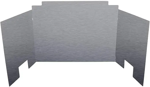 Contemporary Three Panel Satin Stainless Steel Fyreback - 18 inch