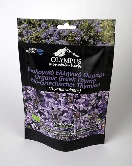 Organic Greek Thyme. Net Weight 40 g / 1.41 oz