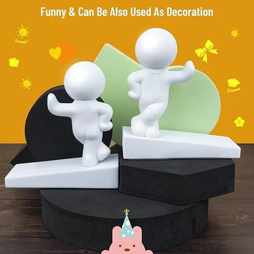 Cute Door Stop, Decorative and Sturdy, Well Designed Door Stopper, Effective to Hold Your Door Open, 1 Pack, White (Patented)