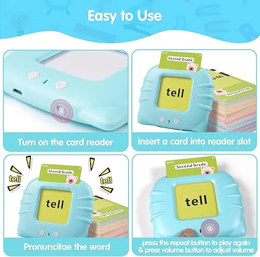 QuTZ Talking Flash Cards,ABC Learning for Toddlers 2-4, Autism Toys, Speech Therapy Toys, Educational Words Flash Cards Kindergarten for Boys and Girls, 272 Sight Words