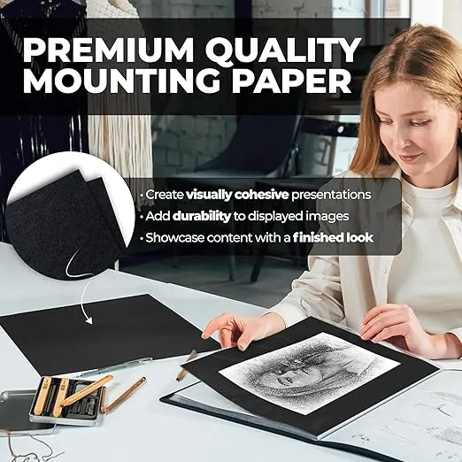 Dunwell Art Portfolio 9x12 Folder - (Ruby) with Black Mounting Paper, Portfolio Folder for Artwork, 9 x 12 Art Folder, 24 Pockets Display 48 Pages, Portfolio Binder, Portfolio Book, Art Binder