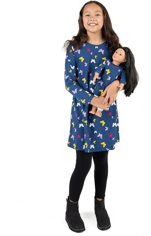 Leveret Matching Doll & Girls Dress 100% Cotton Variety of Styles (Size 2-14 Years)
