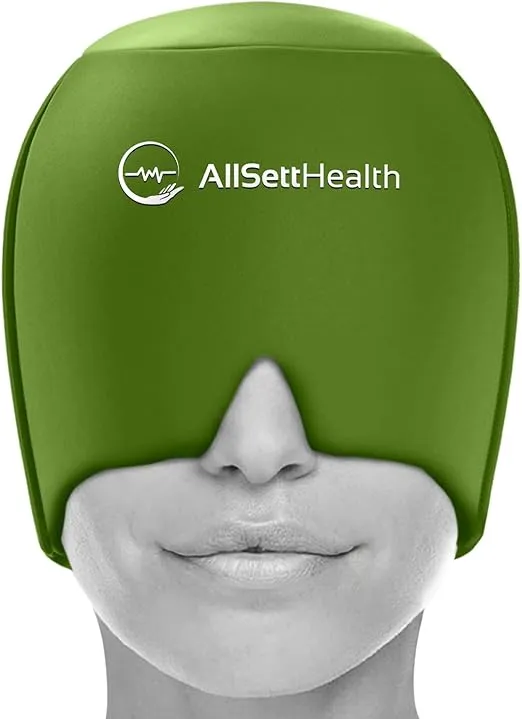 Migraine Relief Cap Ice Head Wrap Headache and Migraine Hat | Headache Relief with Hot/Cold Gel Head Ice Pack with Face and Eye Headache Mask Compress - FSA HSA Eligible Items