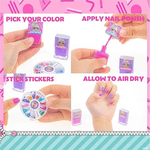 Townley Girl L.O.L. Surprise Backpack Beauty Set for Kids - 11-Piece Makeup Kit Perfect for Parties, Sleepovers, and Makeovers, Ages 3 and Up