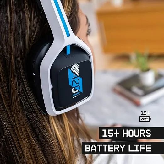 ASTRO Gaming A20 Wireless Headset Gen 2 for PlayStation 5 and 4, PC & Mac - White/Blue