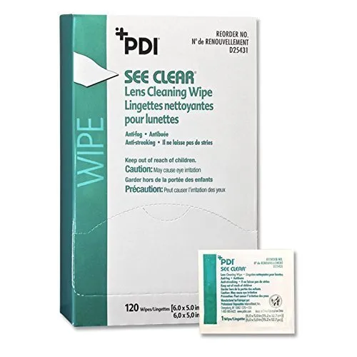 D25431 See Clear Eye Glass Cleaning Wipes 120/bx
