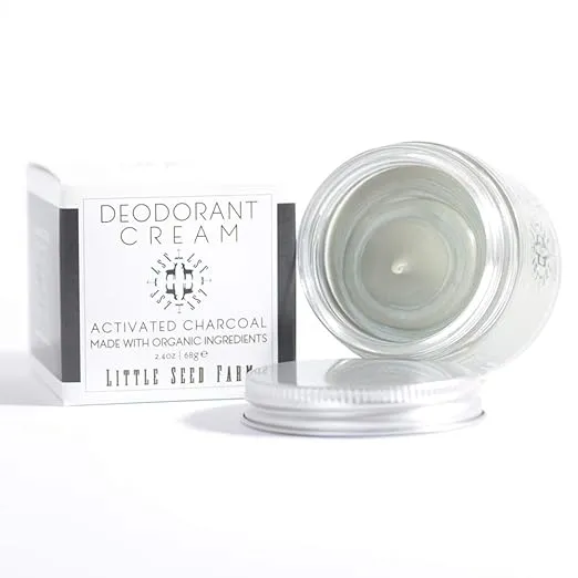 Little Seed Farm All Natural Deodorant Cream, Aluminum Free Deodorant for Women or Men, 2.4 Ounce - Activated Charcoal