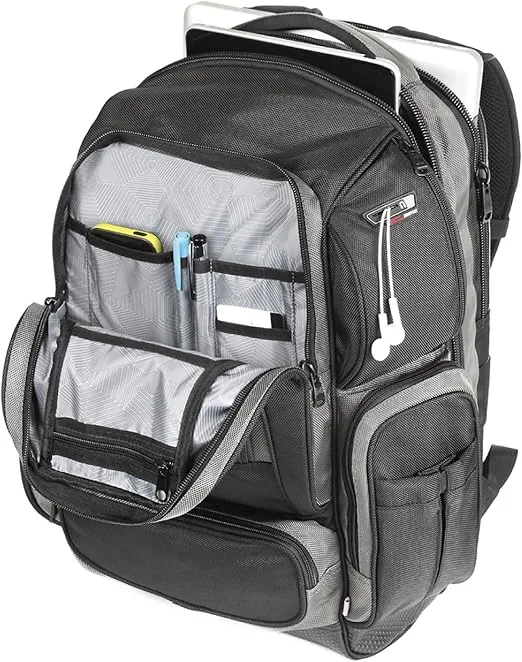 FUL Big Easy 17 Inch Sleeve Laptop Backpack, Padded Computer Bag for Commute or Travel, Black