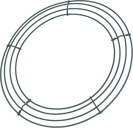 Sumind 2 Pack Wire Wreath Frames Green Christmas Metal Round Wreath Form Wire Frames for Floral Arrangements Craft DIY Thanksgiving Autumn Christmas Wreath Supplies (12 Inches)