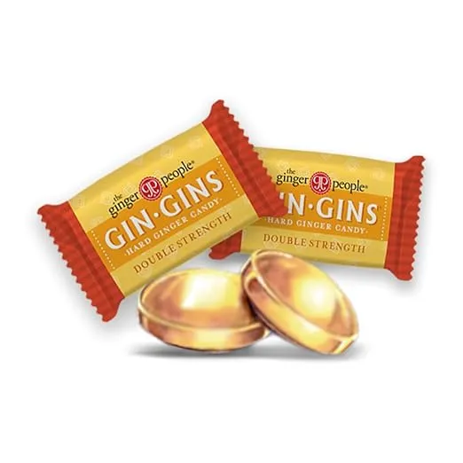 GIN GINS Double Strength Ginger Hard Candy – Natural Fresh Ginger Candy by The Ginger People – Individually Wrapped Healthy Candy – Double Strength Flavor – 3oz Bag – Pack of 1