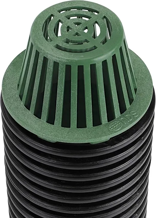 NDS 80G*, 6-Inch Atrium Grate, Connects to 6-Inch Spee-D Basin, 6-Inch Drain Pipes and Fittings, for Small Lawns, Landscaping and Patios, Plastic, Green