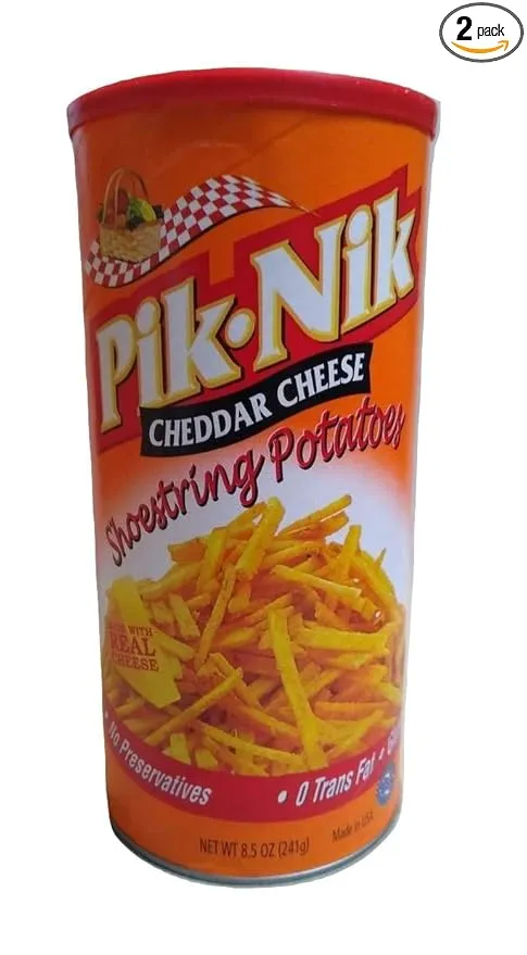 Pik Nik Cheddar Cheese Shoestring Potatoes, 8.5 oz 2 Pack