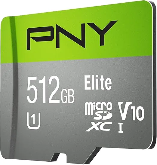 PNY Elite 512GB MicroSDXC Card, Up to 90MB/S – (P-SDU512U190EL-GE)