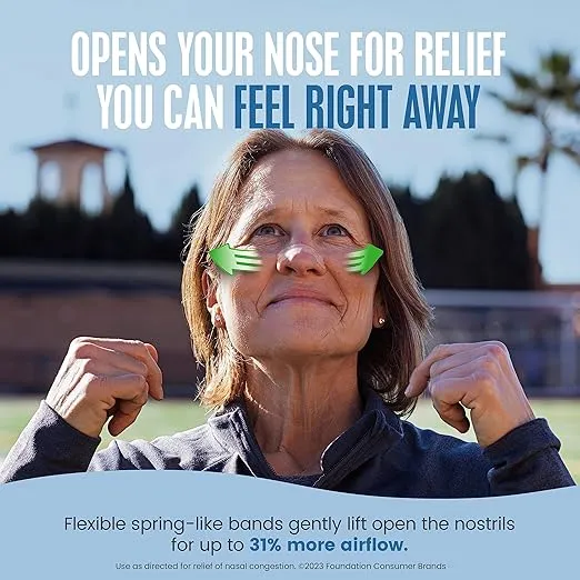 Breathe Right Original Nasal Strips | Clear | Sm/Med | For Sensitive Skin| Drug-Free Snoring Solution & Nasal Congestion Relief Caused by Colds & Allergies | 30 ct (Packaging May Vary)