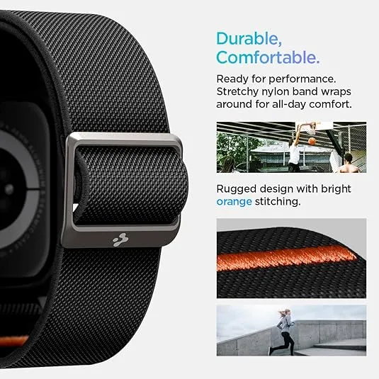 Spigen Lite Fit Pro Designed for Apple Watch Series 10 46mm Case with Band Durable TPU Case with Lightweight Fabric Band (2024)