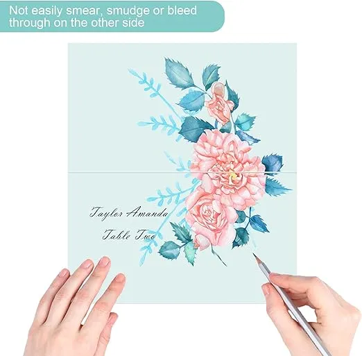Place Cards for Table Setting, 120 Pack Table Name Tent Cards, Floral Blank Seating Place Cards for Weddings, Food Buffet, Parties, Dinner Table, Christmas, Thanksgiving