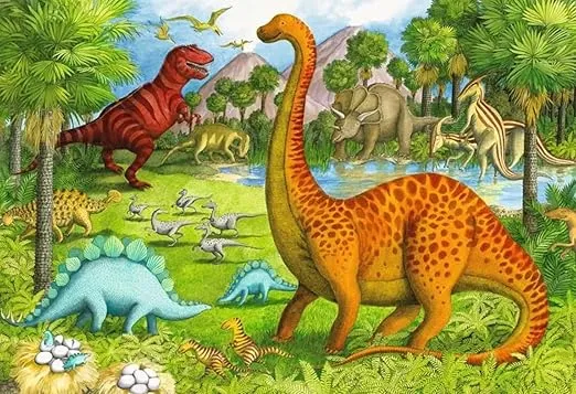 Ravensburger Dinosaur Pals - 24 Piece Giant Floor Puzzle for Kids | Unique Interlocking System | Enhances Problem Solving Skills | FSC Certified Sustainable Materials