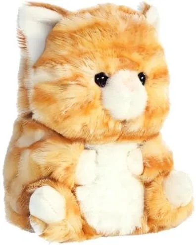 Aurora® Round Rolly Pet™ Gingersnap Kitten™ Stuffed Animal - Adorable Companions - On-The-Go Fun - Orange 5 Inches