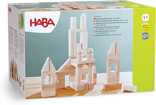 HABA Basic Building Blocks 60 Piece Large Starter Set (Made in Germany),1 Years