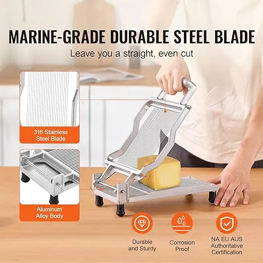VEVOR Cheese Slicer, Butter Cutter with 0.2" Ultra-Thin Cheeser Butter Cutting Blade, Detachable Cheese Slicer Wire, Aluminum Alloy Commercial Cheese Cutter with 316 Stainless Steel Knife Wire