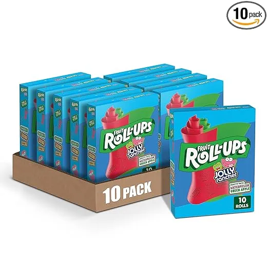 Fruit Roll-Ups Fruit Flavored Snacks, Jolly Rancher, Variety Pack, 10 ct (Pack of 10)