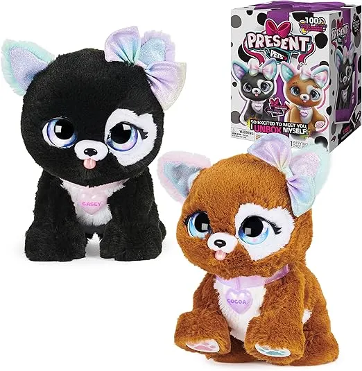 Glitter Puppy Interactive Surprise Plush Toy Pet with Over 100 Sounds & Actions (Style May Vary), Girls Gifts, Kids Toys for Girls