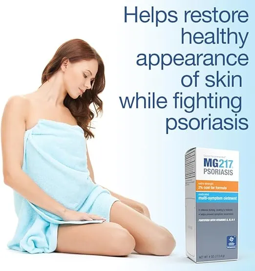 MG217 Multi Symptom Relief 2% Coal Tar Medicated Psoriasis Ointment oz Jar, 4 Oz