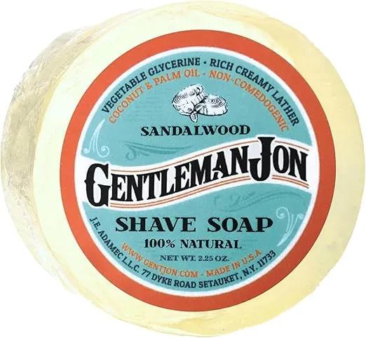 Sandalwood Shaving Soap for Men - Creates the Perfect Lather - Ideal for Smooth Shaves - Moisturizes and Protects - Elevate Your Grooming with this Classic Shave Essential (2.25 oz)
