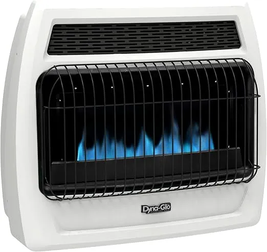 Dyna-Glo BFSS30NGT-4N 30,000 BTU Natural Gas Blue Flame Thermostatic Vent Free Wall Heater, White