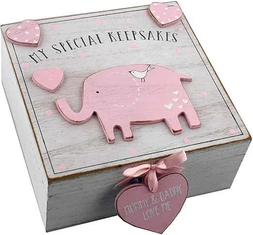 Baby Girl Wooden Memories Keepsake Box Vintage Style …