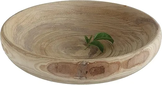 Creative Co-Op Decorative Paulownia Wood Bowl
