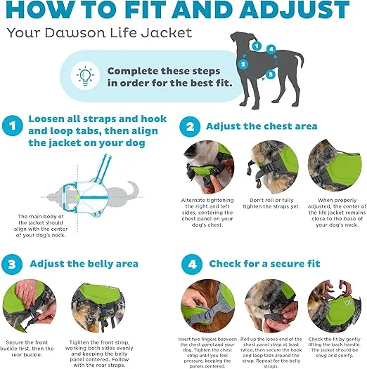 Outward Hound Dawson Swim Green Dog Life Jacket, Medium