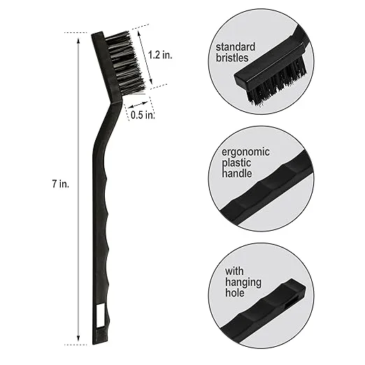 6Pcs Wire Brush Set, Stainless Steel/ Brass/ Nylon Bristle Brushes for Cleaning Rust, Scratch Wire Brushes for Cleaning Welding Slag, Paint and Dirt Removal