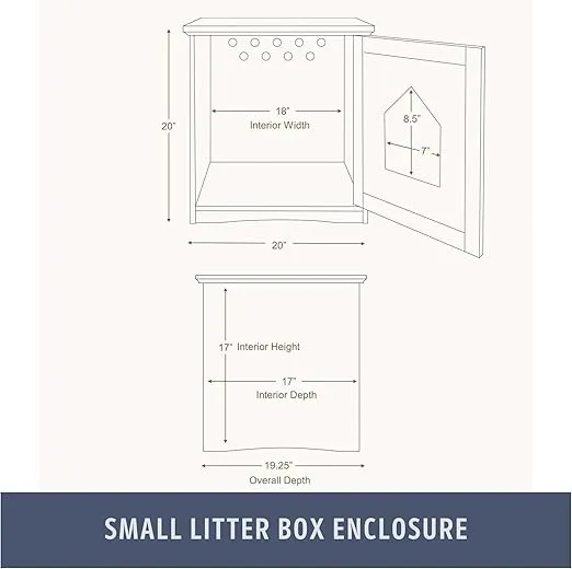TRIXIE Litter Box Enclosure, Hidden Kitty Litter Box Cabinet, Furniture Style, White,(19.84 LBS)