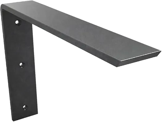 Iron Supports Front Mount L Bracket - Heavy Duty Steel Countertop Bracket for Granite Countertops - Support Bracket for Counters, Benches, Shelves & More (Raw Steel - 12" Deep x 10" High)
