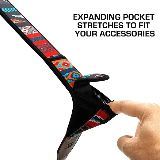 USA GEAR TrueSHOT Neck Strap Neoprene Camera Straps - Padded Camera Strap, Pockets, and Quick Release Buckles - Compatible with Canon, Nikon, Sony and More DSLR and Mirrorless Cameras (Southwest)