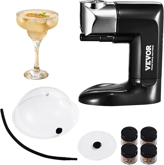 VEVOR Smoking Gun Kit, Old Fashioned Wood Smoke Infuser, Cocktail Smoker with Four Flavors of Wood Chips and Accessories, Cold Smoke for Foods and Drinks, Bourbon Whiskey Gifts for Thanksgiving Day