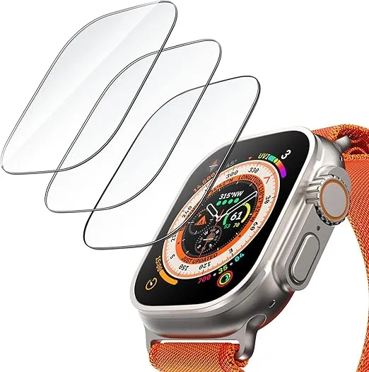 JETech Screen Protector for Apple Watch Ultra 2/1 49mm, Tempered Glass, HD Clear, 3 Pack