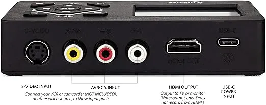 ClearClick Video to Digital Converter 2.0 (Second Generation) Mini Edition - Record Video from VCR's, VHS Tapes, AV, RCA, Hi8, Camcorder, DVD, Gaming Systems