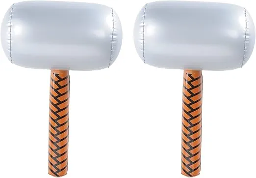 Beistle 2 Piece 18" Inflatable Hammers Carnival Prizes, Heroes Theme Photo Props, Medieval Party Supplies, Halloween Costume Accessories