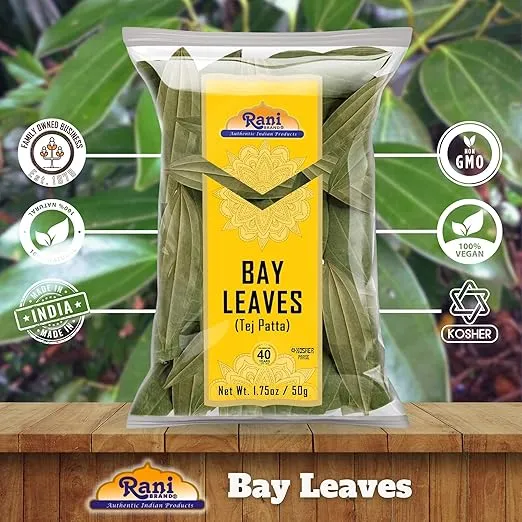 Rani Bay Leaf (Leaves) Whole Spice Hand Selected Extra Large 1.75oz (50g) ~ All Natural | Gluten Friendly | NON-GMO | Kosher | Vegan | Indian Origin (Tej Patta)