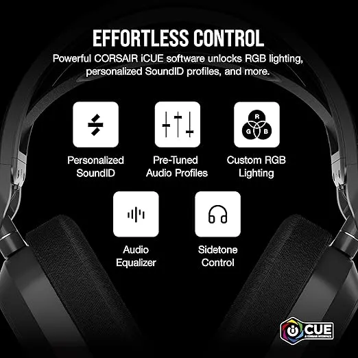 Corsair HS80 MAX Wireless Multiplatform Gaming Headset with Bluetooth – Dolby Atmos – Broadcast Quality Microphone – iCUE Compatible – PC, Mac, PS5, PS4, Mobile – Steel Gray